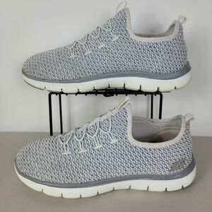 Skechers Womens Dual Lite Slip On White Plum Athletic Sneakers Sz 9